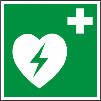 Rettungsschild "Defibrillator" nach BGV A8