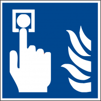 Schild "Brandmelder" für Hausalarm angelehnt an ISO 7010