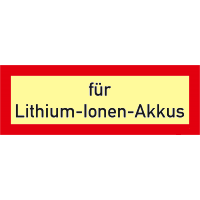 Brandschutzschild "für Lithium-Ionen Akkus"