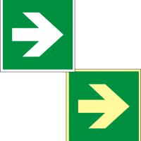 Pfeilsymbol Typ D, links/rechts/oben/unten nach DIN EN ISO 3864-3