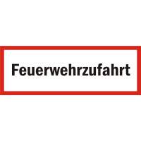 Schild mit Text "Feuerwehrzufahrt"