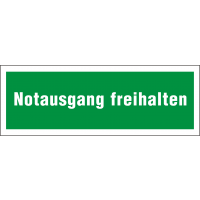 Rettungsschild "Notausgang freihalten"